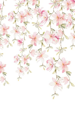 Papel pintado con guirnalda de flores