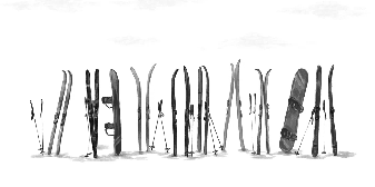 Papier peint panoramique skis colorés - Muralconcept
