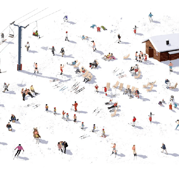 Papel pintado panorámico après ski