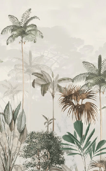 Papel pintado panorámico jungla eden verde