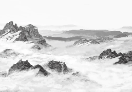 Papel pintado Restaurante de montaña en blanco y negro