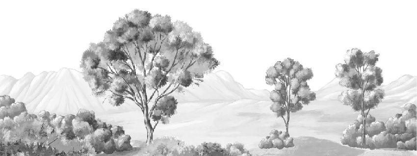 Papel pintado paisaje poético en blanco y negro