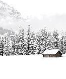 Papel pintado panorámico chalet en la montaña