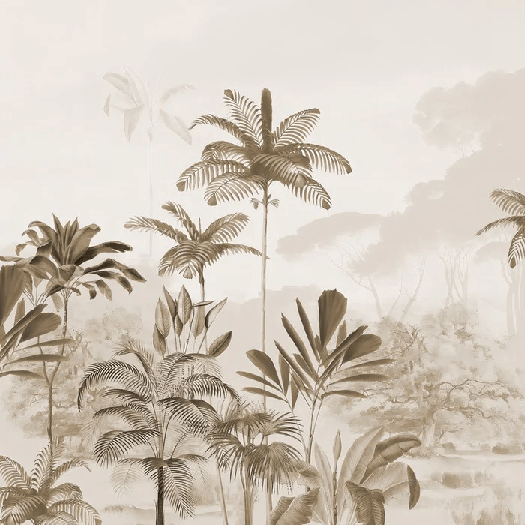 Papier peint panoramique jungle eden sépia