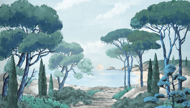 Papel pintado «Paseo por las calas»