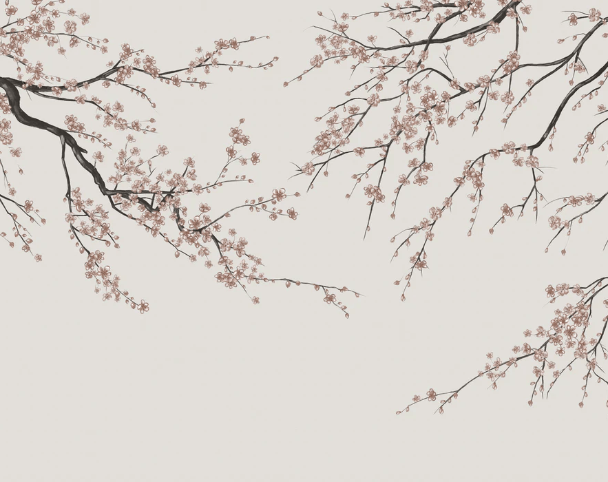 Papier peint panoramique Sakura beige
