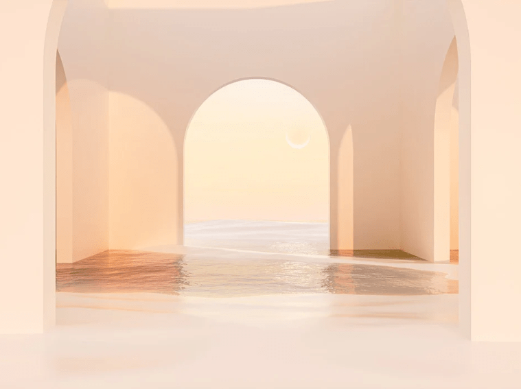 Papel pintado arco panorámico puesta de sol