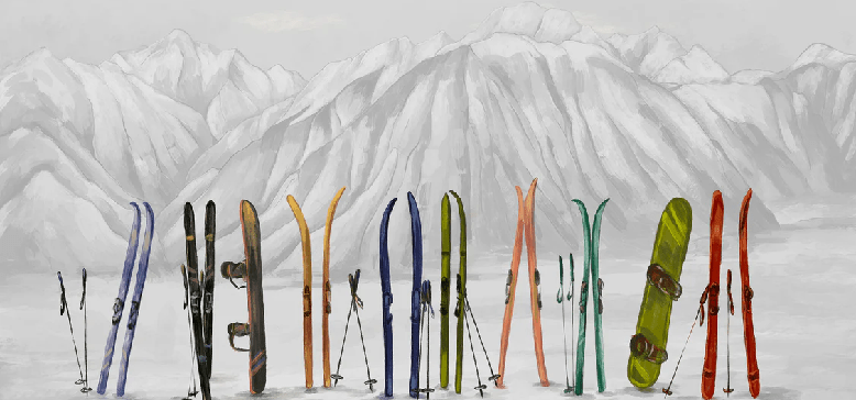 Papier peint ski à Courchevel