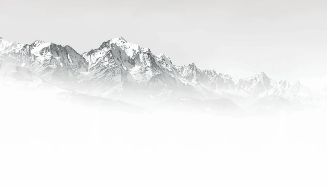 Papier peint Mont Blanc dans la brume noir et blanc, XXL, tendance