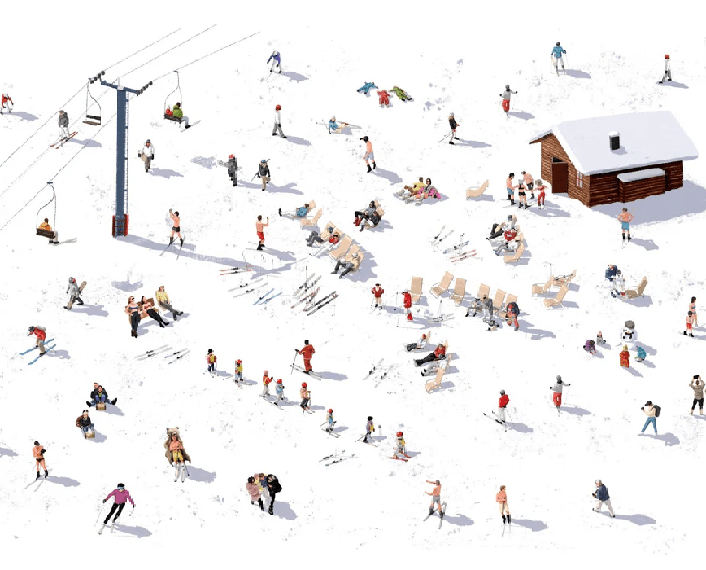 Papel pintado panorámico Après ski
