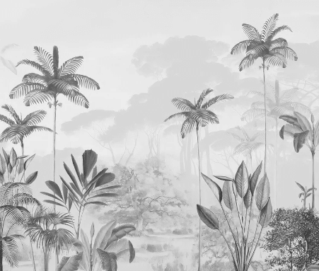 Papier peint panoramique jungle eden sépia - Muralconcept