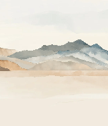 Papier peint panoramique montagne aquarelle pastel – Décor mural paysage apaisant - Muralconcept