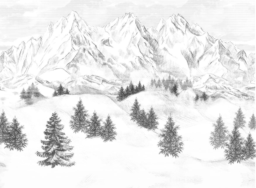Papel pintado con las cumbres de Chamonix
