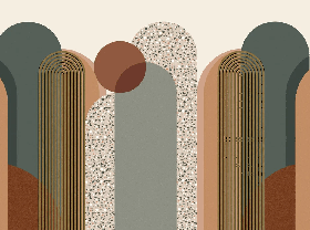 Papier peint Art déco graphique tendance