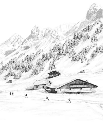 Papier peint Clusaz ski fond montagne Confins