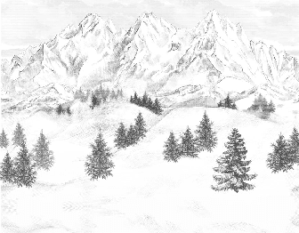 Papier peint montagne sommets de Chamonix - Muralconcept