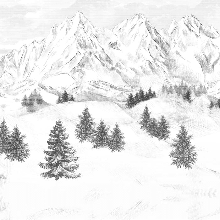 Papier peint montagne sommets de Chamonix - Muralconcept