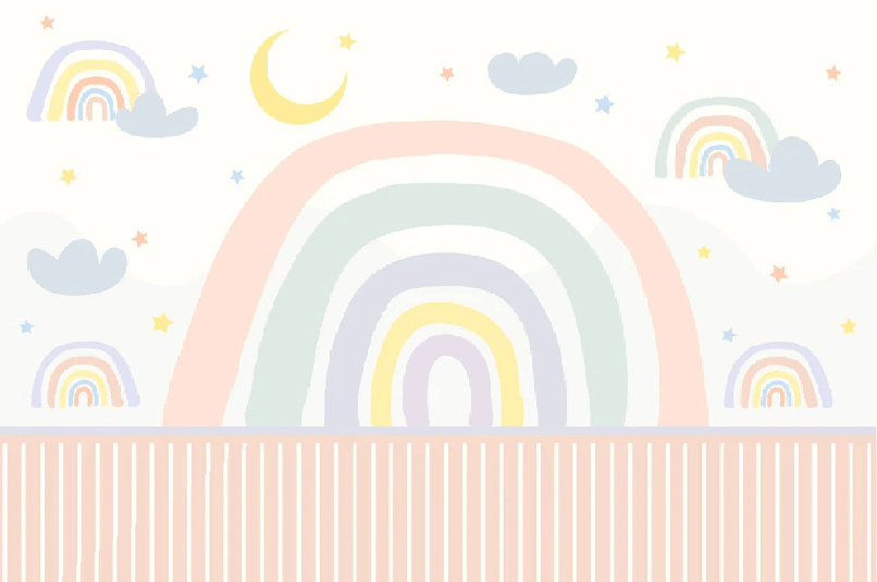 Papel pintado Dormitorio niña arcoiris