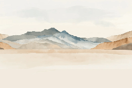 Papier peint panoramique montagne aquarelle pastel – Décor mural paysage apaisant - Muralconcept