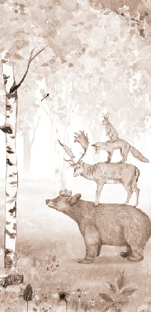 Papier peint roi de la forêt marron - Chambre enfant - Muralconcept