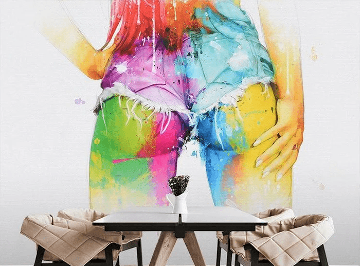 Papier peint Visage Graffiti Peinture Ado - Muralconcept