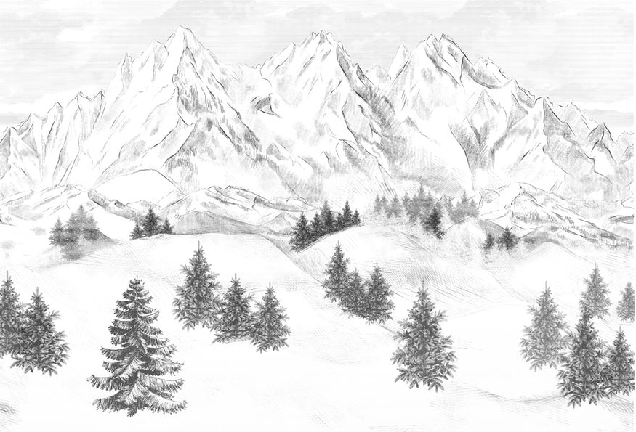 Papel pintado con las cumbres de Chamonix