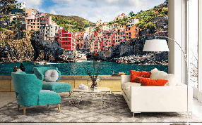 Papier peint panoramique trompe l'oeil Cinque Terre