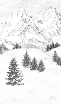 Papier peint montagne sommets de Chamonix - Muralconcept