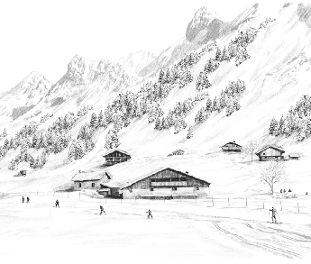 Papier peint Clusaz ski fond montagne Confins