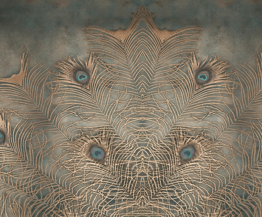 Papel pintado Majestuosa pluma de pavo real