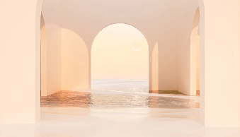 Papel pintado panorámico con diseño «sunset arch»