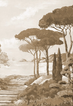 Papel pintado «Paseo por las calas monocromáticas»