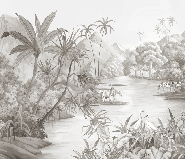 Papel pintado panorámico selva pintoresca