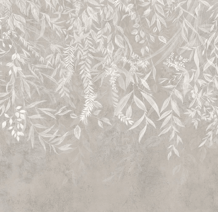 Papier peint design végétal moderne beige - Muralconcept