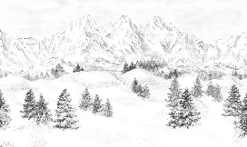 Papier peint montagne massif des Alpes - Muralconcept