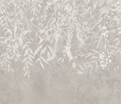 Papier peint design végétal moderne beige - Muralconcept