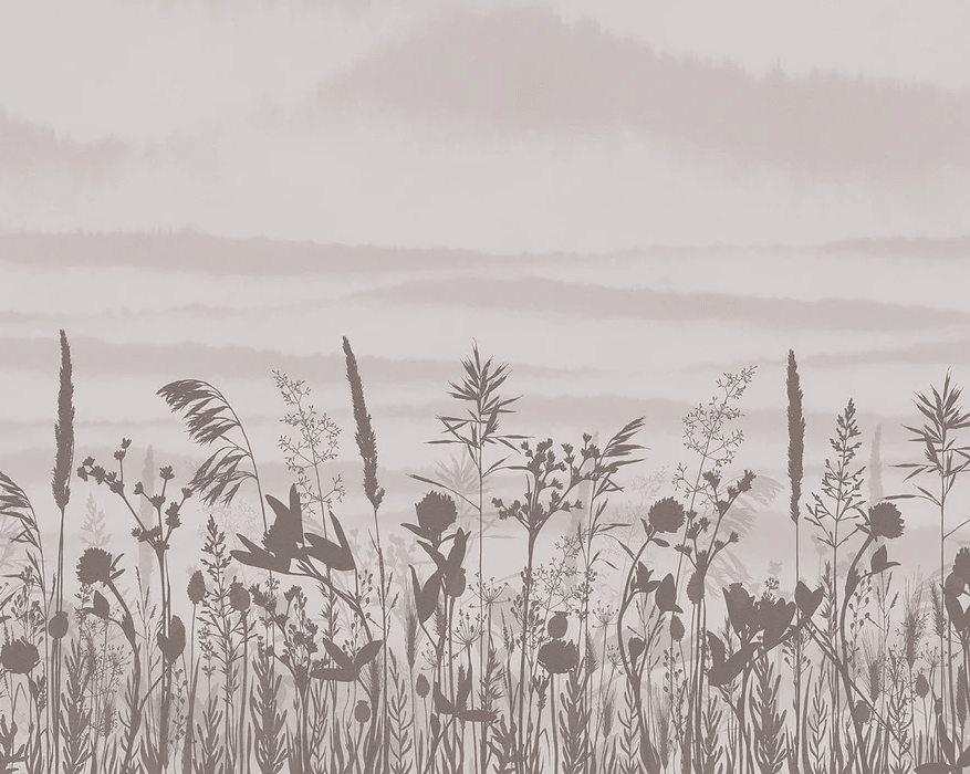 Papier peint panoramique brindille monochrome - Muralconcept
