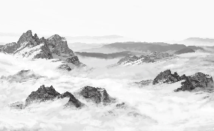 Papier peint panoramique montagne noir et blanc - Muralconcept