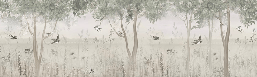 Papier peint panoramique clairière, XXL, tendance