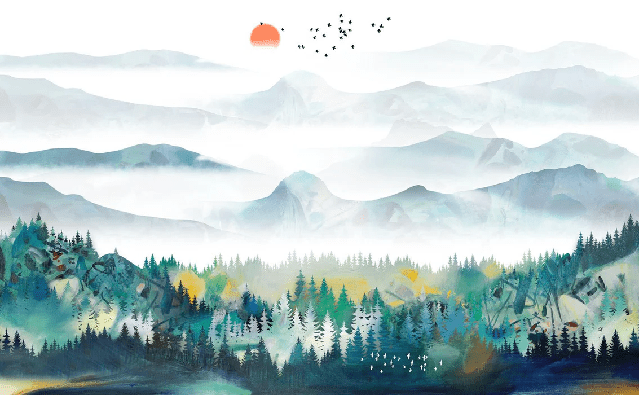 Papel pintado Mountain & Scandinave