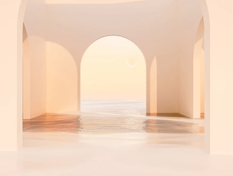 Papel pintado arco panorámico puesta de sol