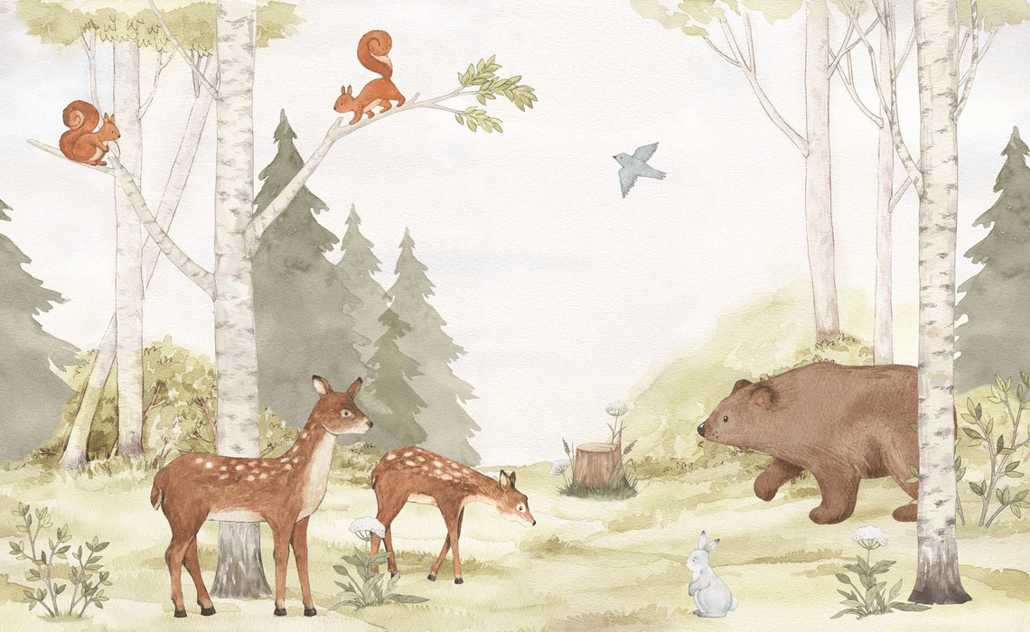 Papel pintado bosque encantado habitación infantil
