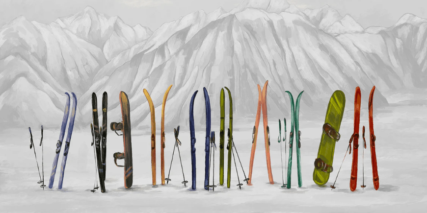 Papier peint ski à Courchevel