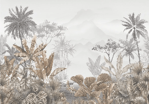 Papier peint tendance tropical sepia, XXL, tendance