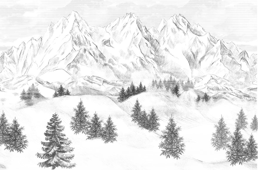 Papel pintado con las cumbres de Chamonix