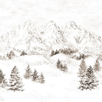 Papel pintado montaña macizo de los Alpes