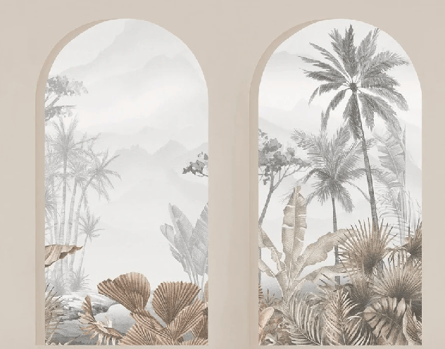 Papel pintado Arches tropicales sepia