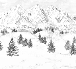 Papier peint montagne sommets de Chamonix, XXL, tendance