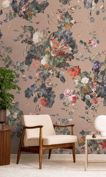 Papel pintado con plantas trepadoras vintage