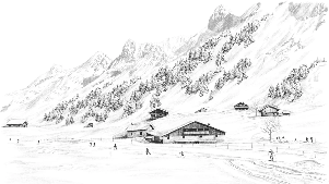 Papier peint Clusaz ski fond montagne Confins